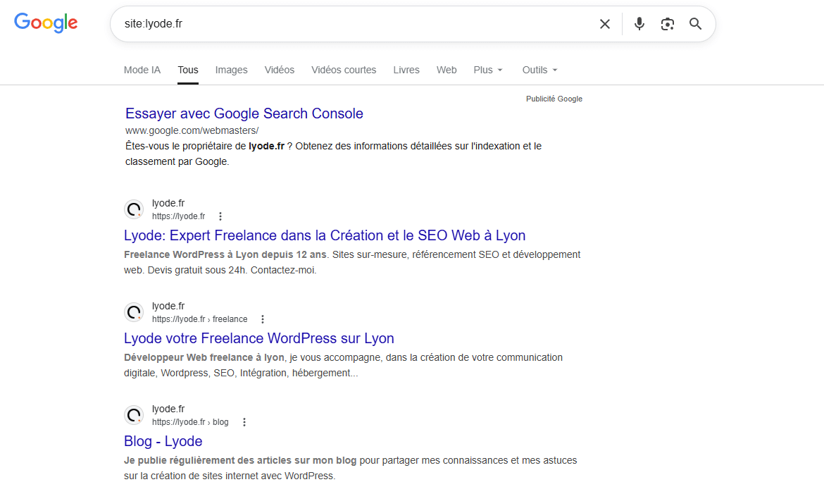 Apparaitre dans Google
