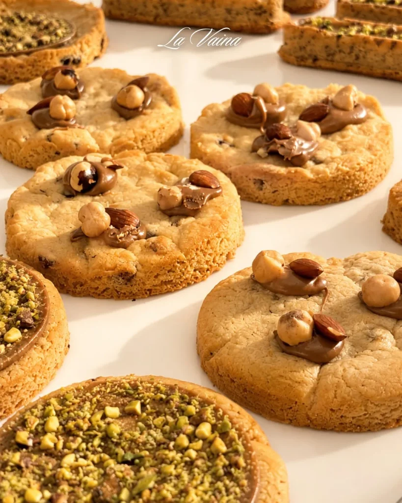 Cookies aux noisettes, aux amandes et à la pistache de La Vaina, pâtisserie à Lyon 6e